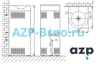 Напольный питьевой фонтанчик AFO 01.SC AZP Brno Чехия (фото, схема)