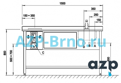 Кухонный рабочий стол оборудованный монетным автоматом MSK 1 AZP Brno Чехия (фото, схема)